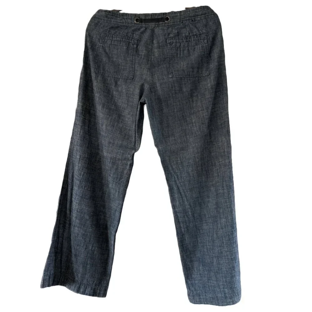 Women's Banana Republic Linen Pants - Soft Denim Color - Sz 10P - Picture 8 of 10